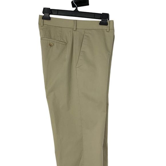 Mens Express Dress Khaki Pants Flat Size 32 x 30 Straight Leg Washable EUC 3006 - Picture 2 of 10